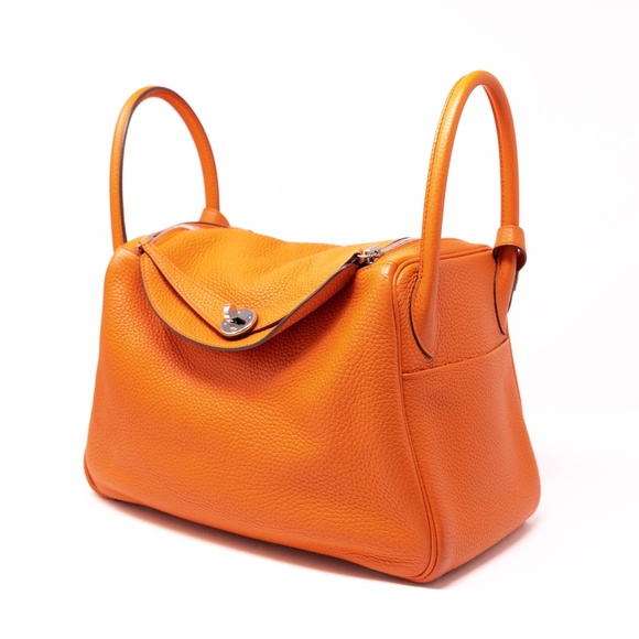 Hermes Clemence Lindy 30 Bag Feu PHW - Picture 9 of 11